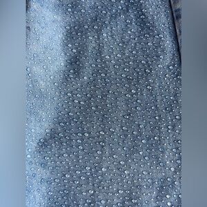 Exclusive sparkling crystals high waist jeans, color blue, size 6
